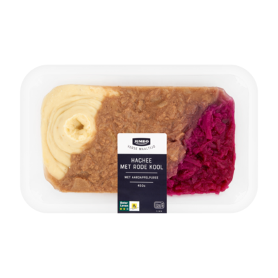 Huismerk Verse Maaltijd Hachee, Rode Kool en Aardappelpuree
